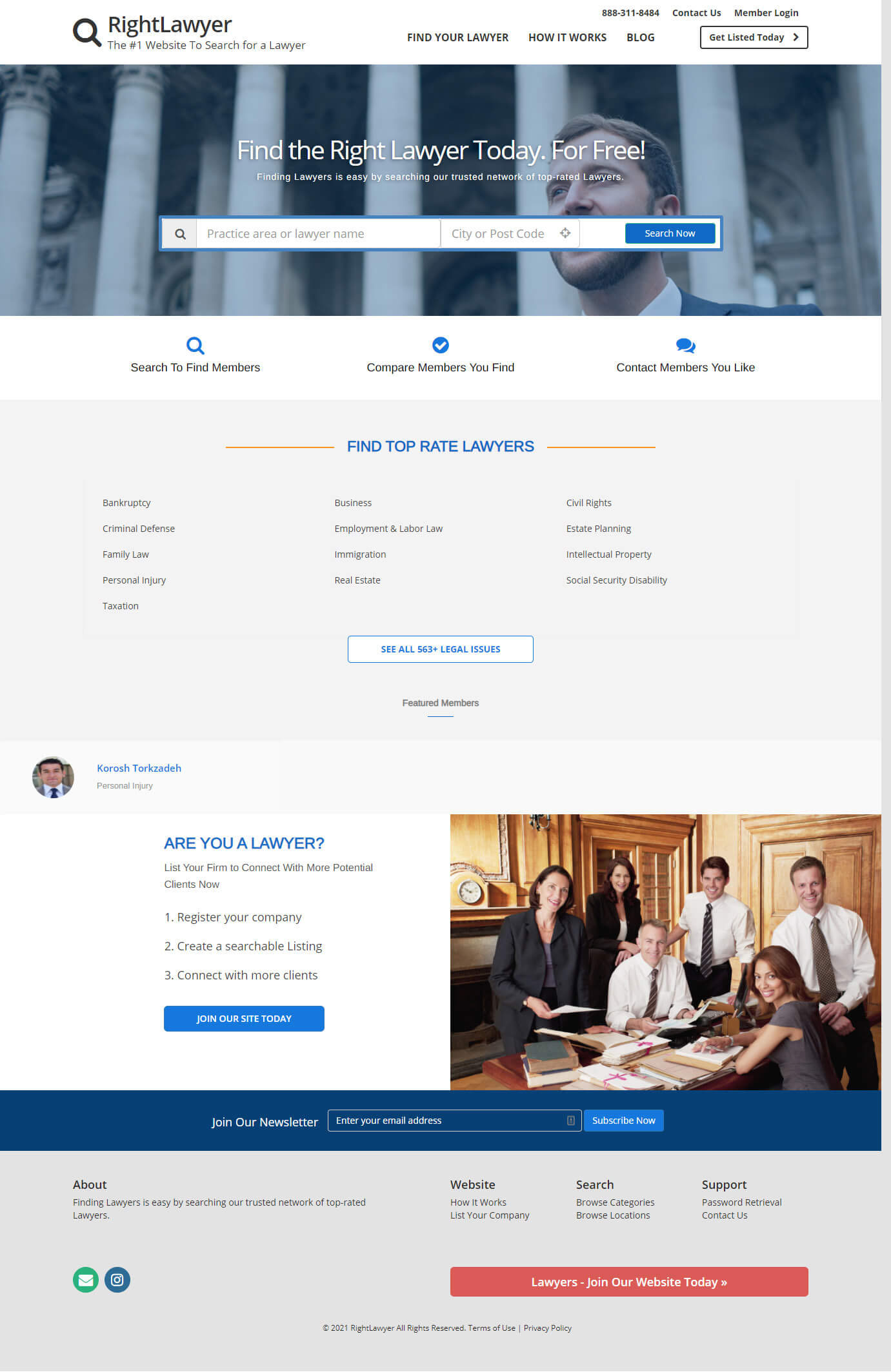 Lawyer Directory Website full view